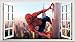 Chicbanners Spiderman V006 Magic Window Wall Sticker Poster Autoadesivo da Parete, Dimensioni 1000 mm di Larghezza x 600 mm di profondità (Grande)