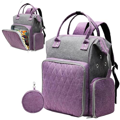 QZLKNIT Knitting Bag Backpack, Yarn Storage Organizer Bag, Yarn Bag Organizer, Crochet Organizer Tote Bag, Yarn Organizer Tote Bag for Crochet Accessories and Supplies (Bag Only)