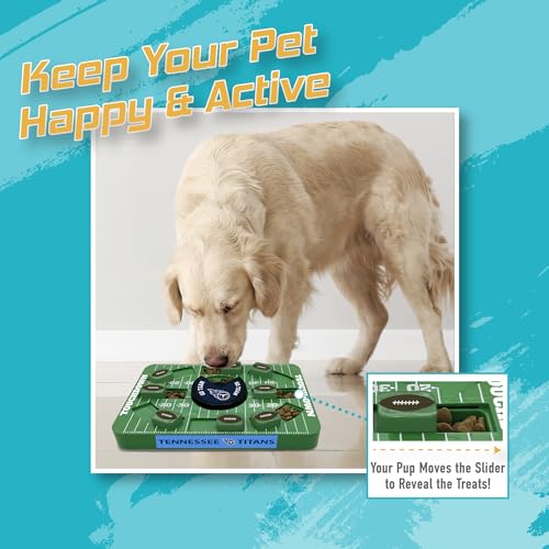 Image of Pets First NFL Tennessee Titans Large Puzzle Toy for Dogs, Slow Feeder Board for Pets, New Bigger Size, Interactive Doggie Treat Toy