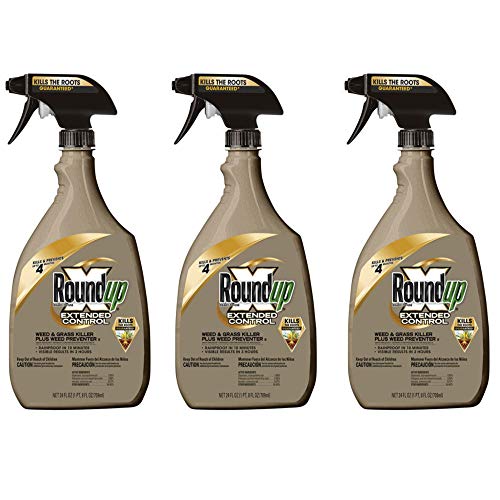Roundup 5107300 Extended Control Weed and Grass Killer Plus Weed Preventer II Ready-to-Use Trigger Spray, 24-Ounce - 3 Pack