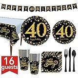1. PAQUETE DE FIESTA PERFECTO. ¡Diseño elegante perfecto para celebrar tu fiesta de cumpleaños 21/30/40/50/60! Suficiente para entretener a muchos. Este conjunto es una mejor opción, ya que viene en un paquete de 16 y ve claramente lo que está obteniendo.