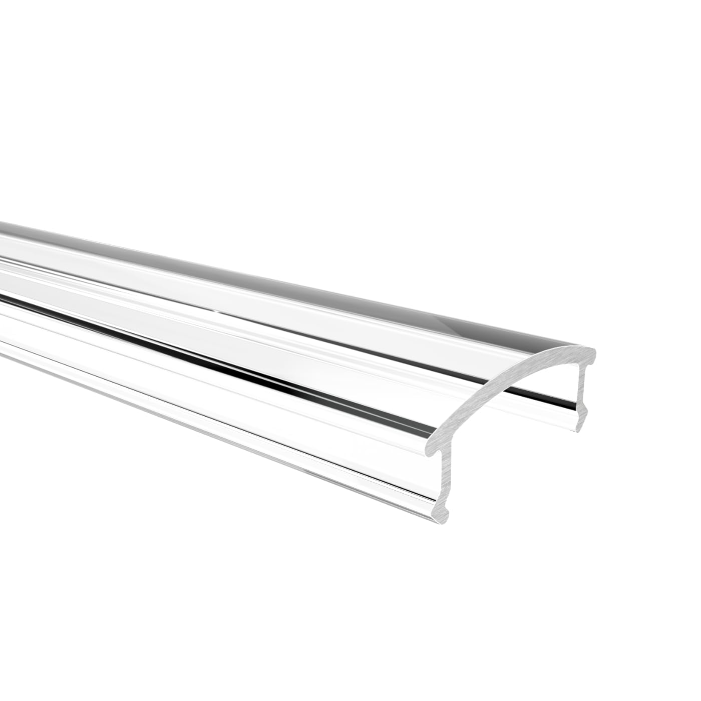 Profilo In Alluminio Elba Per Strisce LED - 200 Cm - Bianco Con Copertura Trasparente - Installazione A Parete