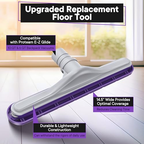 Image of Replacement Floor Tool Compatible with ProTeam 101446 E-Z Glide Backpack Vacuum,Compatible with Hoover C2401, 14 inch Multi-Surface Brush for Commercial Cleaner(2 Pack,Nylon Brush)