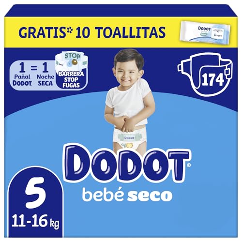 Dodot Pañales Bebé-Seco, Talla 5 (11-16 kg), 174...
