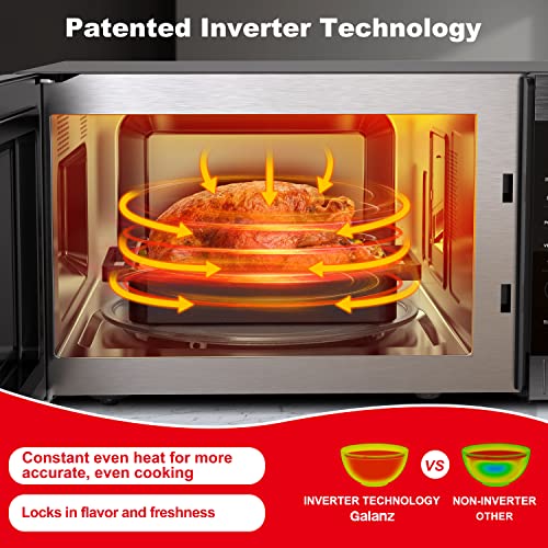 Galanz Gewwd16S3Sv11 Expresswave Countertop Microwave Oven Inverter Technology, Sensor Cook & Reheat, Eco Mode, Mute Function, 1100W, 1.6 Cu Ft, Black Stainless Steel #TOP7