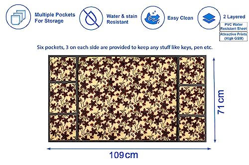Image of Stylista Refridgerator top Cover Suitable for Samsung RR21C2H25CR /HL, 189 Liter Fridge, Dimension (WXD) 71x109 CM, Sprig Pattern Yellow