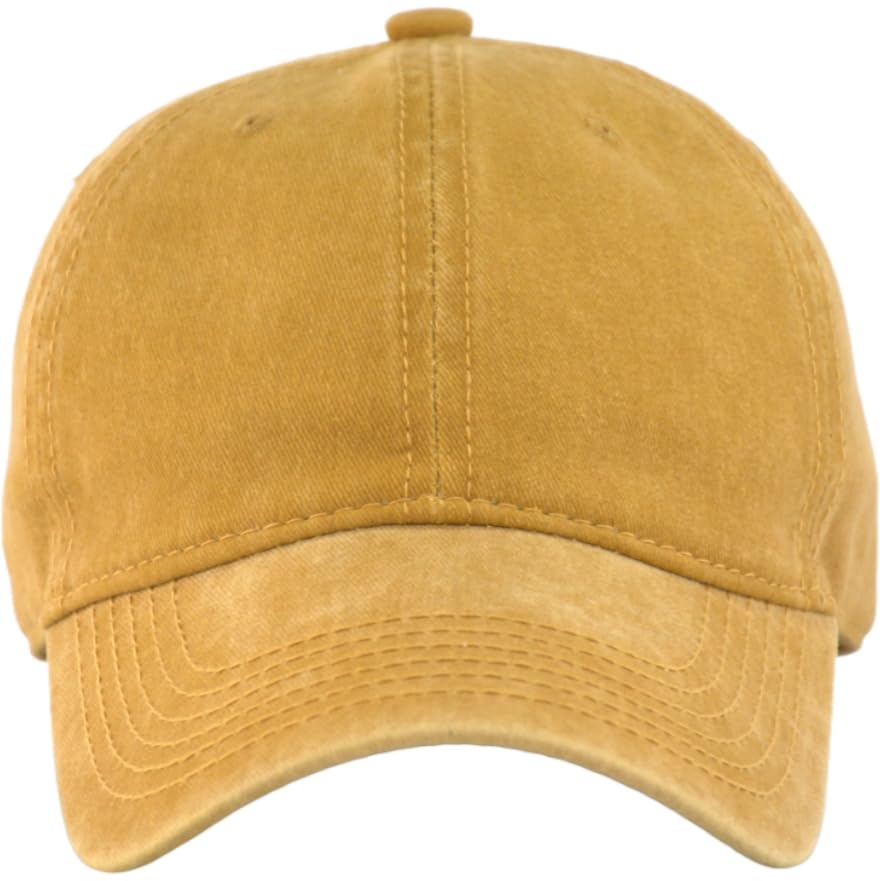 Image of Vintage Washed Cotton Baseball Caps Men Women Adjustable Unstructured Low Profile Dad Hat