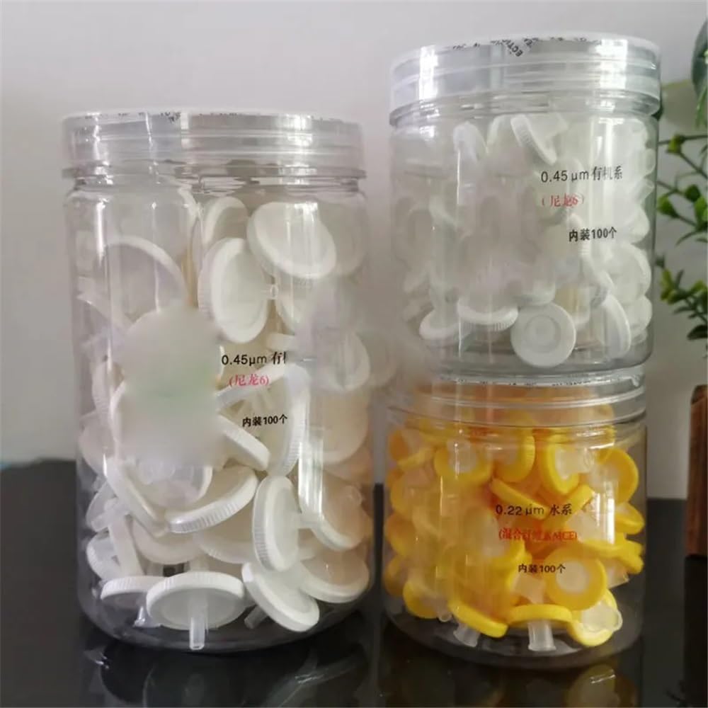 100 sztuk laboratoryjnych nylon/membrana PTFE filtr strzykawkowy 13 mm/25 mm 0,22 lub 0,45 do wyposażenia laboratoryjnego (25 mm 0,22 um PTFE)