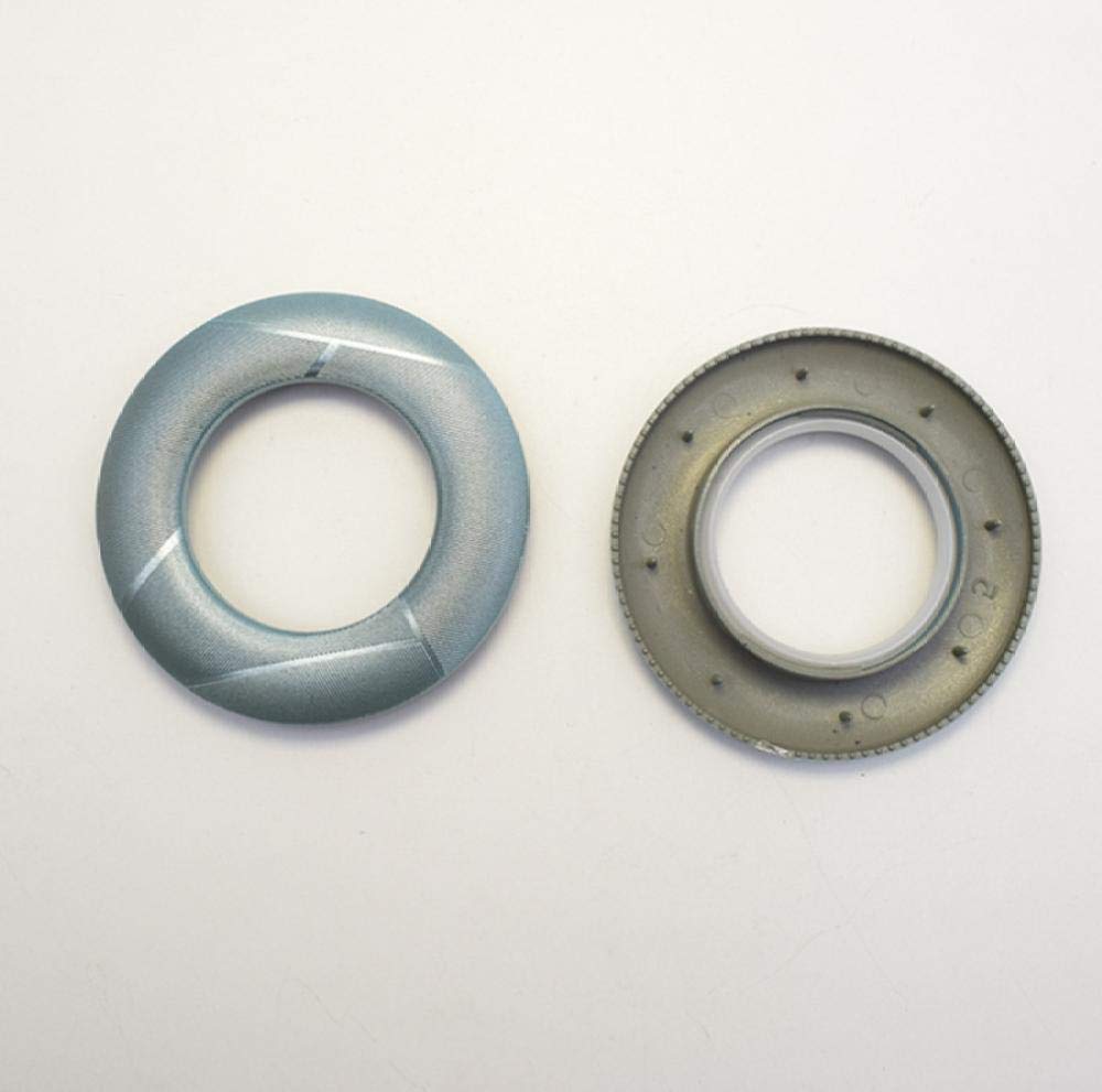 Paquete de 80 anillos con ojales para cortina, anillo romano de bajo ruido a nanoescala, para barra de cortinas de ventana, ducha, vestuario, puerta, diámetro interior de 45 mm, plata brillante (azu