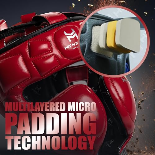 Image of HIT N MOVE Air Armor Precision Boxing Headgear - Lightweight & Protective Headgear for Men and Women in MMA, Kickboxing, Muay Thai, Training & Sparring and Combat