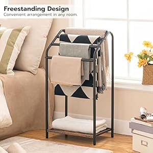 Hoobrofreestandingtowelrack4tierblanketrackstand163lx112wx313hblanketladderholderquiltrackdryinganddisplayracklivingroombathroomrusticbrownandblackbf64lb01 Urban Country Home Decor Hoobro freestanding towel rack 4 tier blanket rack stand 163l x 112w x 313h blanket ladder holder quilt rack drying and display rack living room bathroom rustic brown and black bf64lb01 urban country home decor