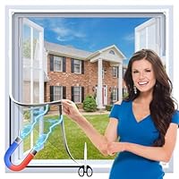 Fliegengitter Fenster Magnet, DIY Insektenschutz Fenster, 120 x 130 cm Magnetfenster, Einstellbar Fliegengitter Magnet, Fiberglas Fliegengitter