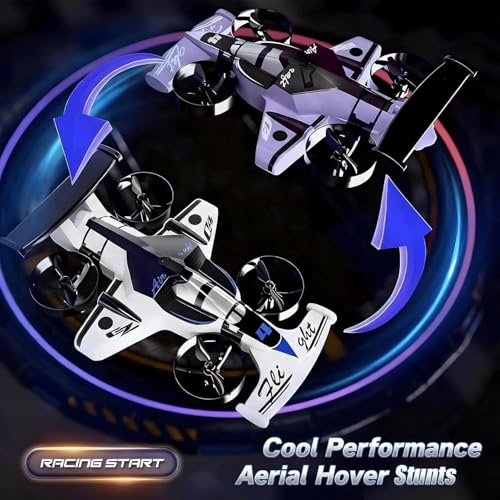 Image of 2-in-1 Flying Car & Stunt Drone - Mini Indoor Drone, 2 in 1 RC Quadcopter & Flying Car Toys, 2.4Ghz Remote Control 4WD Stunt 3 Speeds Adjustable, Birthday Xmas Gifts..