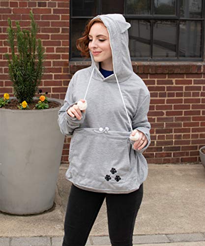 Image of ALYC Unisex Hoodies Pet Holder Cat Dog Large Pouch Carriers Pullover with Cat Printing Sweatshirt