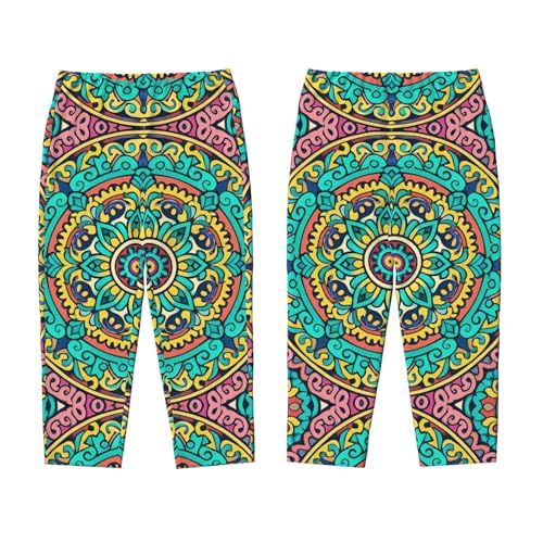 Pajama Pants Pajama Bottoms with Elastic Waistband Sleepwear Lounge Pants, Floral Colorful Mandala Flowers3