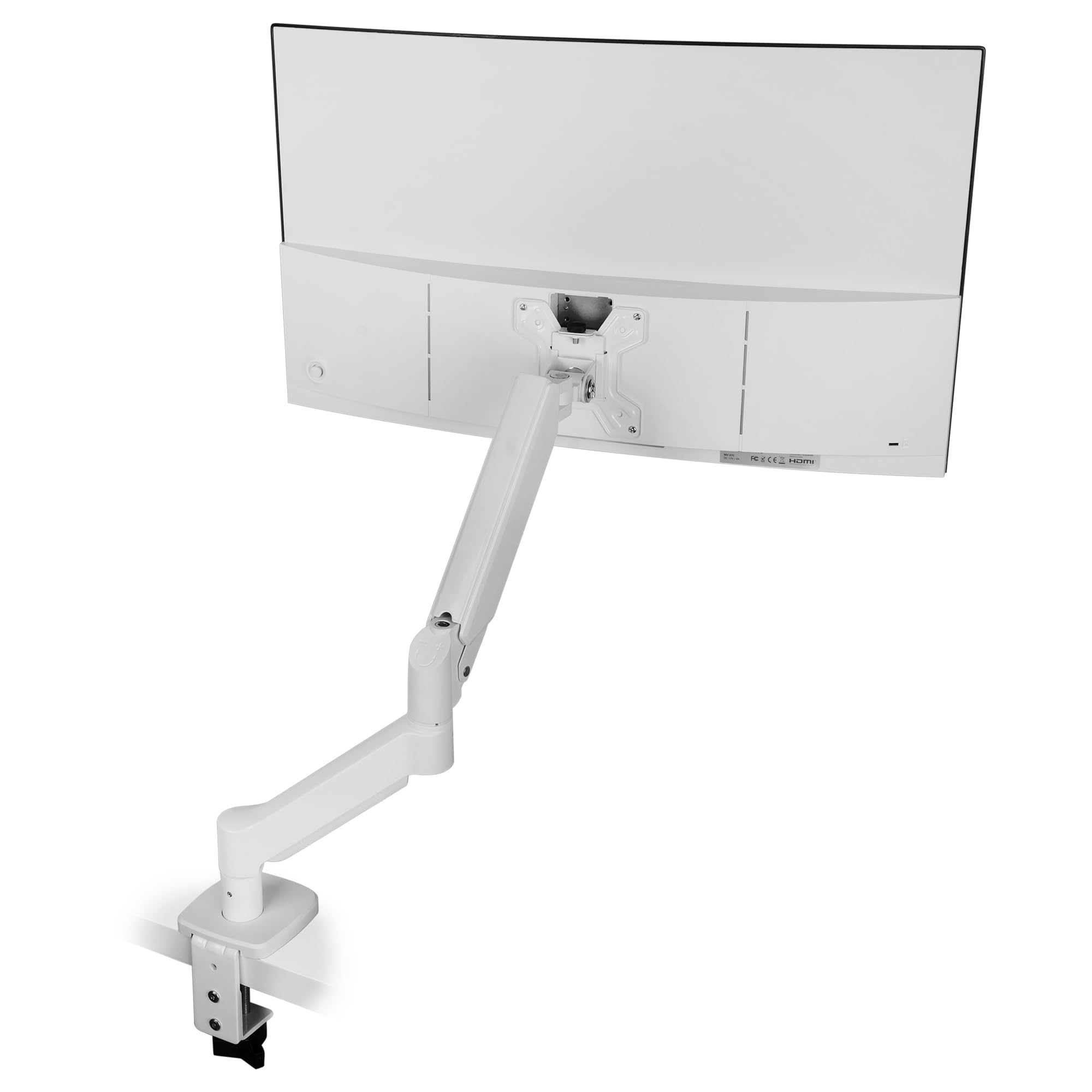 Mars Gaming MARM-PRO1, Uchwyt na Monitor z Amortyzatorem Gazowym do Ekranów do 32”, Ruch Obrotowy 360° i Regulacja Wysokości, Kompatybilny z VESA 75x75 i 100x100, Biały