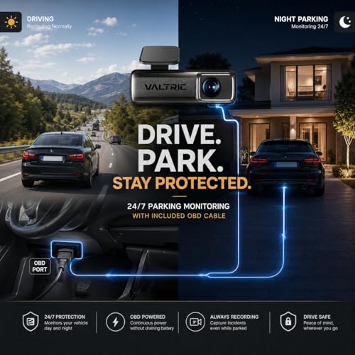 Image of Dashcam for Cars | 2K Quad HD Car Dash Camera with Built-in WiFi & App | 170 Wide Angle Lens |Supports Up to 512GB microSD | India's first to include an OBD cable for 24 /7 parking monitoring.