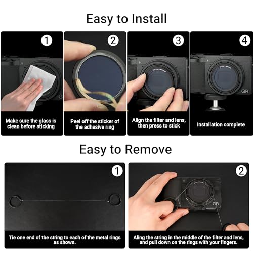 Image of JJC UV Protective Filter for Ricoh GR IV HDF Monochrome GR IIIx GR III HDF | Lens Filter for Ricoh GR4 GR3 GR3x HDF Accessories, 99.5% Transmission, Optical Glass w / Multi-Coatings, Slim Aluminum Frame
