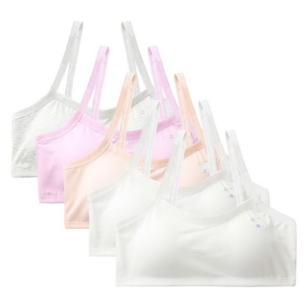 5 Reggiseni Sportivi Imbottiti Per Ragazze 10-16 Anni - Cotone Morbido E Traspirante - Spalline Regolabili - 2