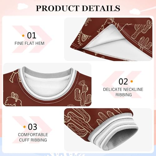 Animals Cacti Girls Dresses Long Sleeve Sweatshirt Dress for Girls Winter Toddler Casual A Line Dresses Size 2-8T3