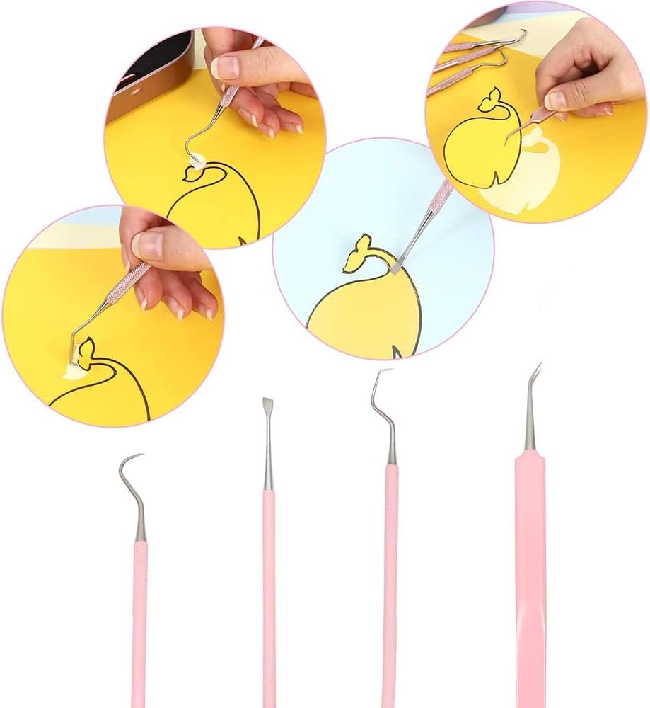 SIDUFHAOPKLL 4pcs Basic Vinyl Tools Weeding Set DIY Craft Kits for Silhouette Scrapbooking Tool