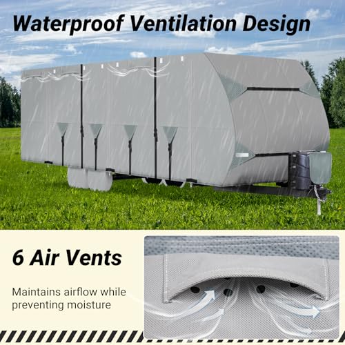 Travel Trailer RV Cover 24-27 ft, 7-Layer Thick，400 LBS Tear Resistance by Neorexon - Used condition - Image 5