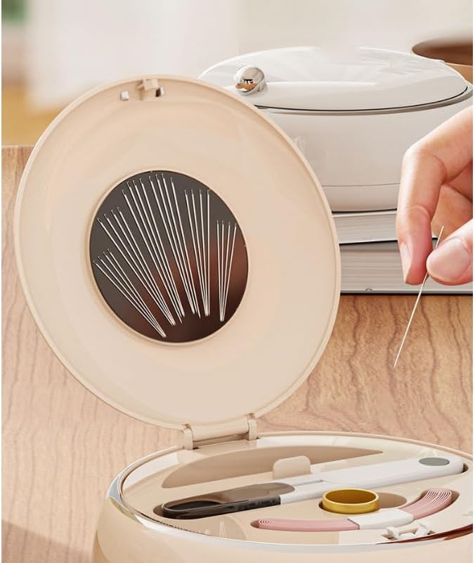 LWECMGSA Mini Household ABS Magnetic Suction Needle Thread Box Portable Patch Repair Kit Sewing Bag