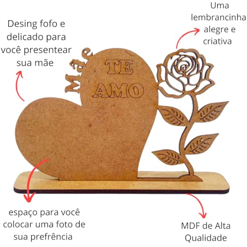 20 Lembrancinha Do Dia Das Mães Centro De Mesa Flor/coração Mdf