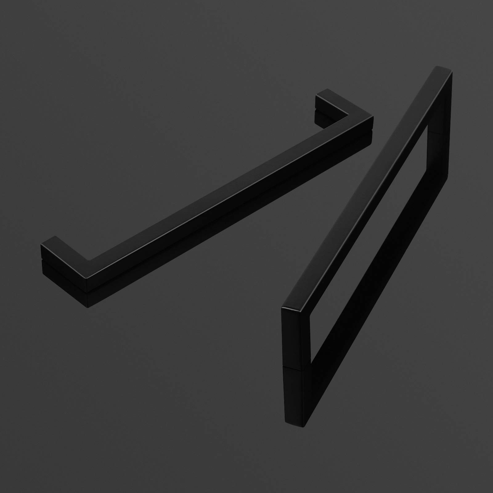 PinLin 5 Pack Kitchen Door Handles 192mm Hole Centre Flat Black