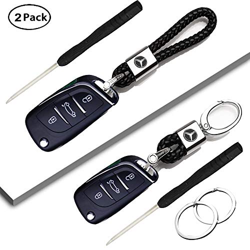 Preisvergleich Produktbild J.MOSUYA 2Pack Leder Schlüsselanhänger Auto Anhänger (für Mer-cedes)