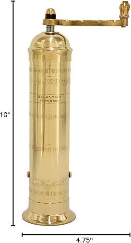 Miniatura 9 de Alexander Home El molinillo europeo original de sal y pimienta (latón, pimienta de 10 pulgadas)