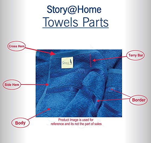 Image of Story@Home Cotton Towel Set of 6 | Hand Towel | Bath Towels | Navy Blue | 100% Cotton Soft Towel | Bath Towels for Men, Women & Kids | 450 GSM | Gym Towel | Perfect for Everyday Use