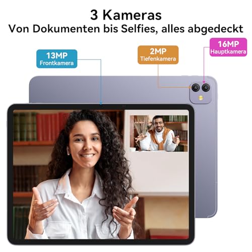 Blackview Link 8 Tablet 13 Zoll,Tablet mit Tastatur und Stift,90Hz Gaming Android 15 Tablets,18GB RAM+256GB ROM,MediaTek G100 Gemini AI/PC Modus/2K+ FHD/8400mAh/Widevine L1/Face ID/16MP+13MP/GPS – Bild 7