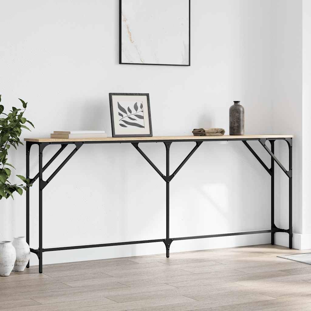 Mesa auxiliar estrecha de madera para decorar el pasillo y organizar la entrada del hogar