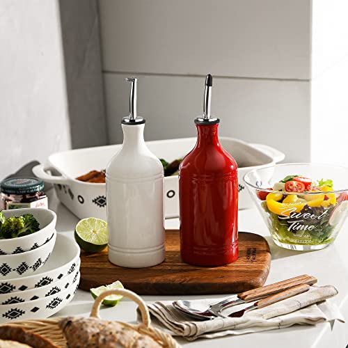 Sweejar Home Porcelain Olive Oil Dispenser Bottle, Opaque Oil Cruet Protects Oil To Reduce Oxidation - Image 3