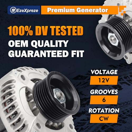 Image of EzeXpreze New Alternator fit for Honda for Accord 2004 2005 2006 2007 130Amp 12V Compatible V6 3.0L, Replace# 104210-3500, 104210-4480, 104210-4481, 31100-RCB-Y01, 31100-RCB-Y02, 31100-RCB-505RM