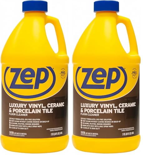Zep Luxury Vinyl, Ceramic and Porcelain Floor Cleaner - 64 oz. ZULVCP64 Safe for Grout, Pro Formula (Pack of 2)