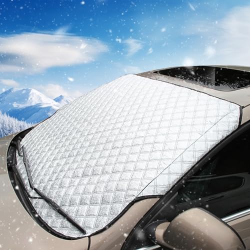 Protector Parabrisas Hielo,Protector Luna Coche Hielo,Cubierta Protectora para Invierno, Protector Heladas Coche de Nieve,Viento y Lluvia,Protector Hielo Parabrisas para Delantero