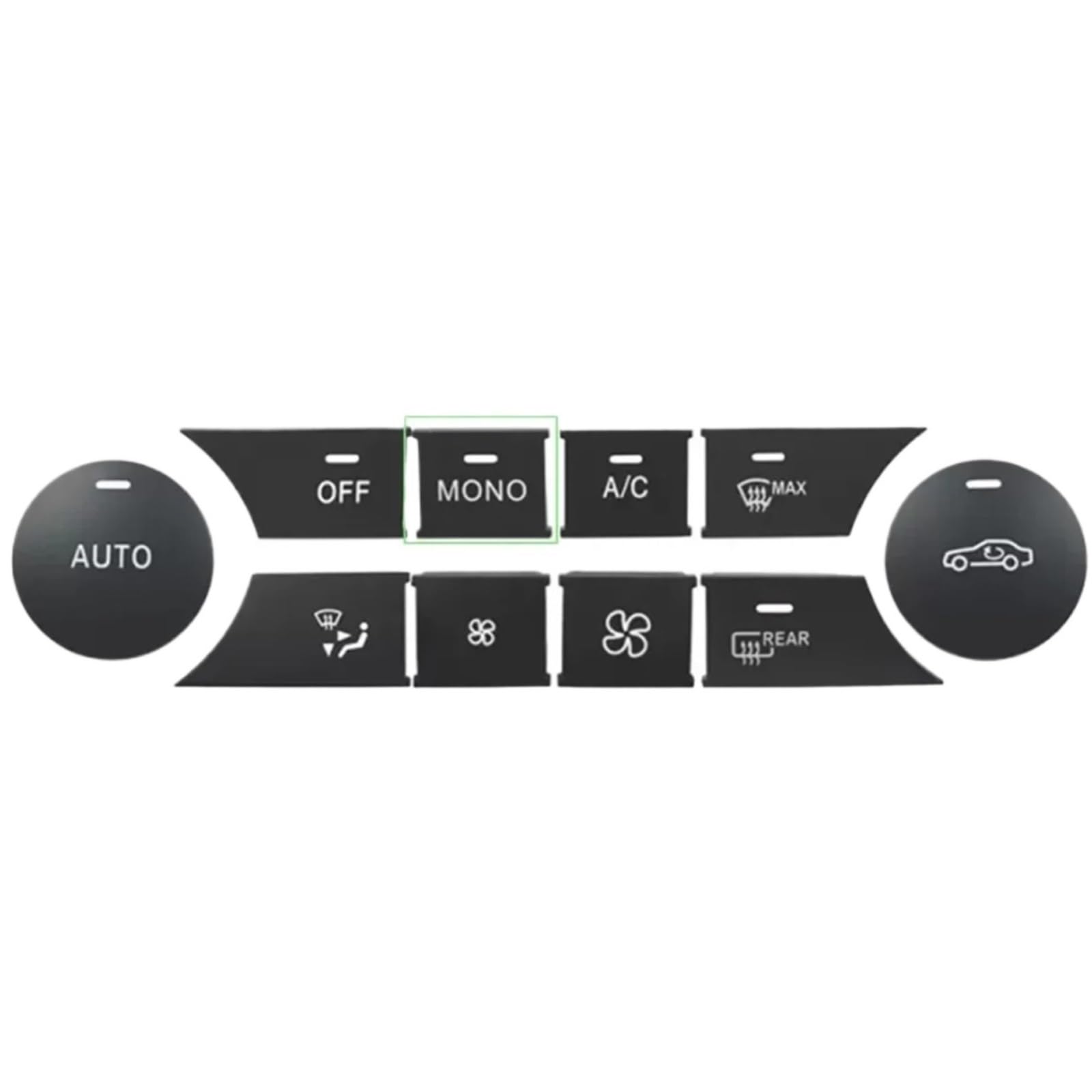 Car Interior Button Sticker Compatible with Benz for GLK X204 2008-2015 Car Central Air Conditioning Media Volume Buttons Trim Cover Stickers(Size2)