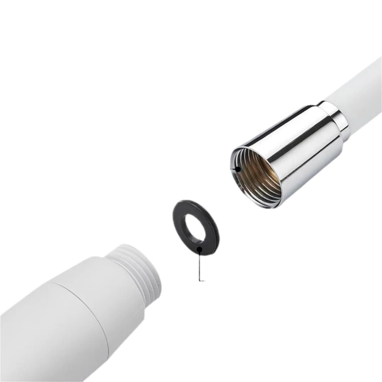 Tubo Doccia Tubo doccia flessibile in silicone da 1,5/2 m | Raccordi for rubinetteria da bagno con tubo flessibile ad alta pressione prolungato anti-attorcigliamento(Black,150cm)