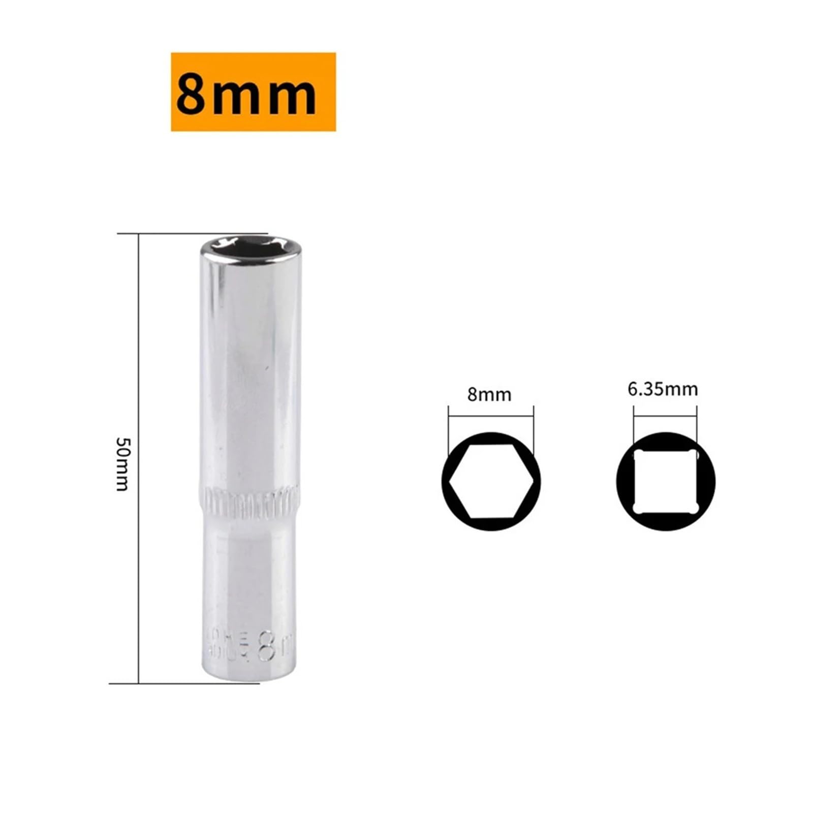 Set di chiavi a bussola metriche lunghe cromate da 1/4 di pollice