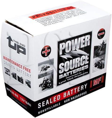 YTX20H-BS, YTX20H, YTX20-BS, YTX20, GYZ20H, 0745-047, 0645-480, 0645-170 Replacement Battery 375cca High Performance WPX20-BS Sealed AGM for Arctic Cat, Honda, Motorcycle, ATV, Snowmobile