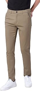 Men's Skinny Stretchy Khaki Pants Colored Pants Slim Fit Slacks Tapered ...