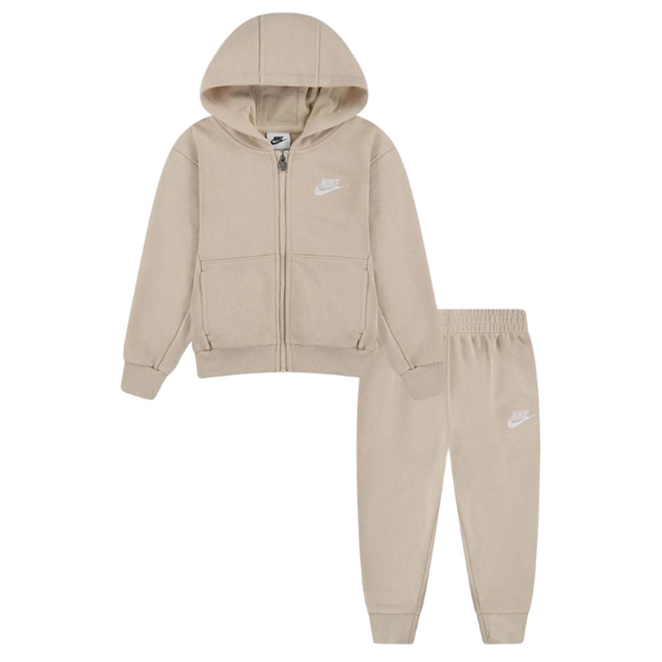 NIKE -Set Composto da Felpa E Pantalone -Felpa con Cappuccio E Zip -Felpa con Logo Pantalone con GIROVITA Elastico -Pantalone con ORLI A Coste -Regular Fit