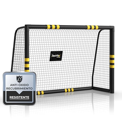 Racetex porterias de Futbol para niños Grande [Recubrimiento anticorrosivo] - porteria Futbol niños Incluye Anclajes - porterias de Futbol para Jardin - porteria Futbol Grande 180 240 300 cm
