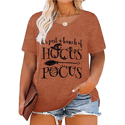 Plus Size Halloween Shirt Women Funny Graphic Short Sleeve Tops Tees