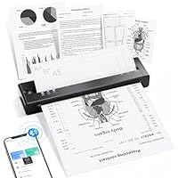 TATTMUSE Thermodrucker A4 Unterstützt das Format A4/A5/B5, Bluetooth Mobiler Drucker, Lernen, Tragbarer Drucker Kompatibel mit Phone, Monochromer Reisedrucker Nur Thermopapie