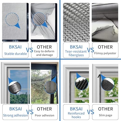 BKSAI Window Net to Keep Bugs Out Bug Net for Windows Fits Any Size 100x130CM Smaller Adjustable Mesh DIY Bug Net Fly Screen Window Nets - View 7