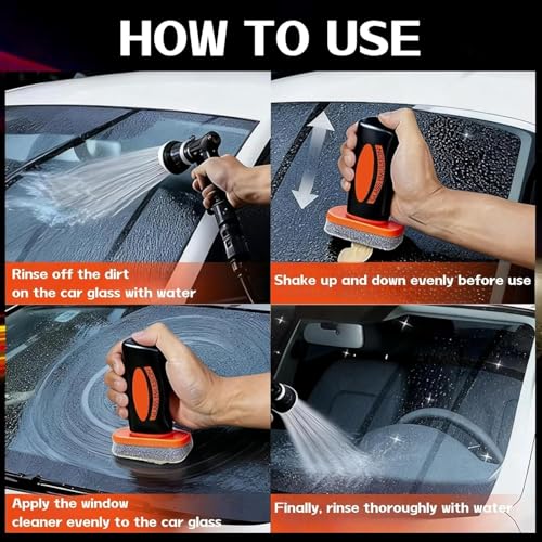 2Stück Qifor Glass Cleaner,Qifor Q4 Glass Guard,Q4 Glasreiniger,2025 Handheld Glassing Oil-Film Remover,Ölfilmentferner für Autowindschutzscheiben,Reinigungsbrett für Autowindschutzscheiben