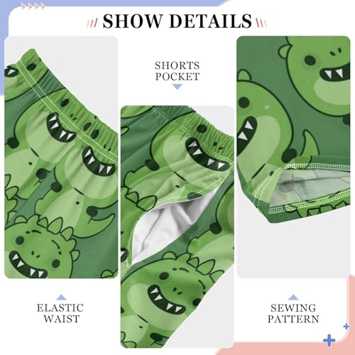 Pajama Bottoms, Green Dinosaur Pattern Slee Pants Lounge Wear Pajamas Long Pant Sleepwear Pjs4